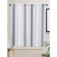 thumbnail image 2 of Bedroom Curtains 63 Inches length, Abstract Geometric Blue Stripe, Window Treatment Curtain Drapes, White Backdrop Rod Pocket Curtain Panels for Living Room Kitchen, 42"x63", 2 Panels, 2 of 7