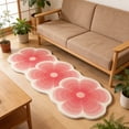 thumbnail image 6 of CuiLiyq Floral Shaped Rug, 47.2" x 15.7" Cute Flower Carpet for Bedroom Living Room Decorative Floor Mat Home Entryway Door Indoor Soft Polyester Accent (Red), 6 of 6