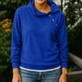 thumbnail image 6 of Hilzaten Womens Drop Shoulder Sweatshirt Loosse Collared Pullover Womens Solid Sweatshirt, 6 of 6