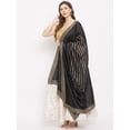 thumbnail image 3 of eloria Woman's Indian Ethnic Chunni, Silk blend Embroidered Black Dupatta, Stole, Scarf Shawl Wrap, 3 of 5