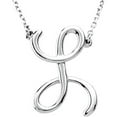 thumbnail image 1 of Precious Stars Unisex Sterling Silver Script Font S Initial Necklace, 1 of 2