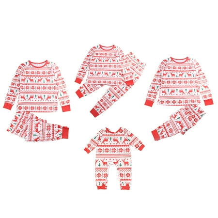 

Deals of the Day Tarmeek Family Matching Christmas Pajamas Set for Mom Dad Kids Baby Long Sleeve Xmas Printed Tops and Pants Sleepwear Nightwear Set for Christmas Pajamas Party