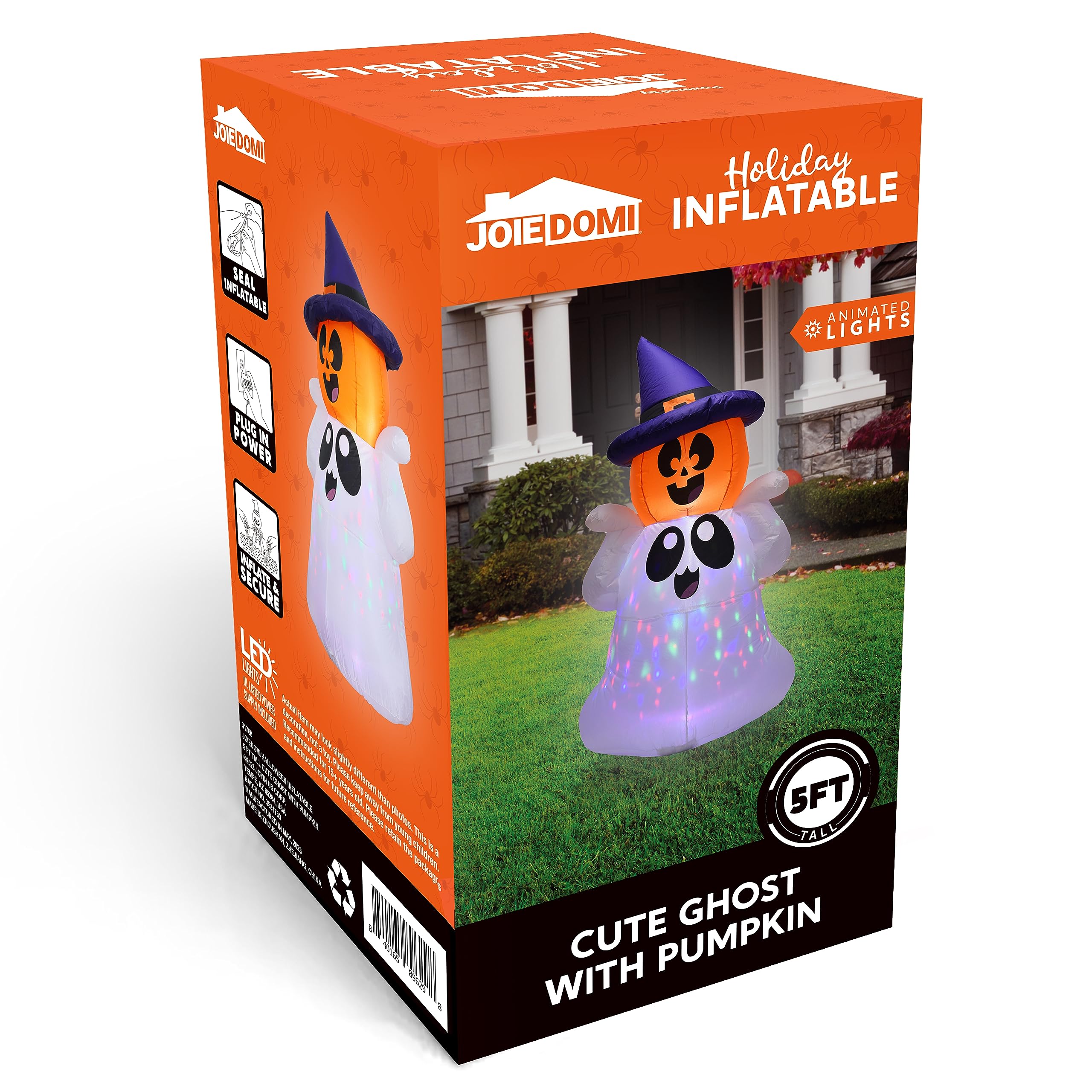 Joyfy 5ft Halloween Inflatable Ghost Pumpkin with LEDs photo 7