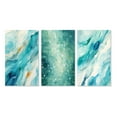 thumbnail image 2 of Designart "Turquoise Impressions Waves of Infinity VII" Abstract Painting Wall Art Set Of 3 - Modern Turquoise Gallery Wall Set For Home Decor, 2 of 6