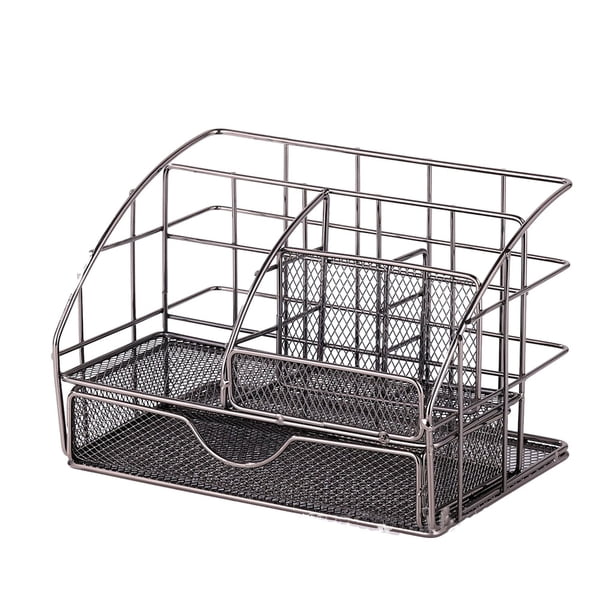 Wosthever Estante de almacenamiento fácil de montar para organizar el espacio Caja de almacenamiento de escritorio Organizador Soporte de Almacenamiento y organización del hogar negro 22.5*15*15cm