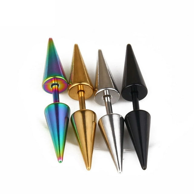 1Pc Men Boys Titanium Steel Stud Titanium Spike Stud Earring Punk Rock Piercing Stud Steel Rivets Earring