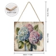 thumbnail image 2 of Floral Decor Hydrangea Wooden Hanging Signs For Home Decor 12"x12" Square Rustic Wall Hanging Plaque Sign Farmhouse Wooden Wall Signs for Office Bedroom Living Room Housewarming Gift, 2 of 8
