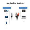 thumbnail image 2 of Tignapoo 3.5mm Stereo Audio Cable to Dual RCA Connectors, 0.3m Length, Gold-Plated, PVC Construction, Black Color for Mixing AV Amplifiers and Devices, 2 of 5
