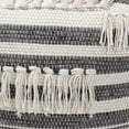 thumbnail image 3 of Bowery Hill Traditional Grey and Ivory Handwoven Cotton Pouf Ottoman, 3 of 6