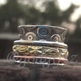 thumbnail image 2 of Sterling Silver Flower of Life Spinner Ring: Geometric Fidget Jewelry, 2 of 8