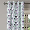 thumbnail image 3 of Ambesonne Geometric Grommet Curtain, Floral Damask Skulls, 50" x 54", Pale Blue Purple White, 3 of 6