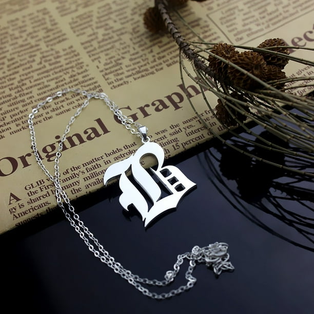 Lovefir Fashion Mother S Day Gift 925 Sterling Silver Old English One Letter Handmade Pendant Necklace For Women Girl Children D Com - Gold Old English D Pendant
