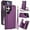 Darkpurple, variant on Wallet Case for Samsung Galaxy S25 Ultra, with Wrist and Shoulder Strap Kickstand Flip PU Leather 6 Card Slots Zipper Pocket Shockproof Protective Phone Cover for Galaxy S25 Ultra, Black