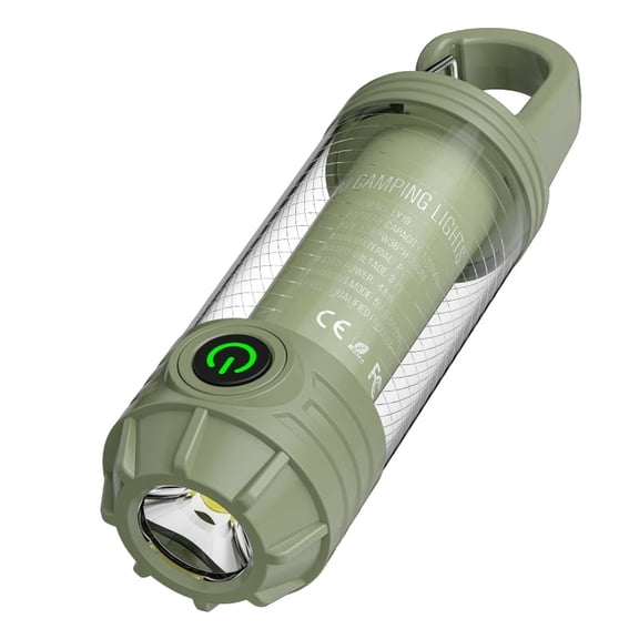 Portable Camping Lantern Rechargeable LED Flashlight Spotlight with 6 Modes Red Light Emergency Outdoor Tent Light for Hiking Night Walking Hurricane