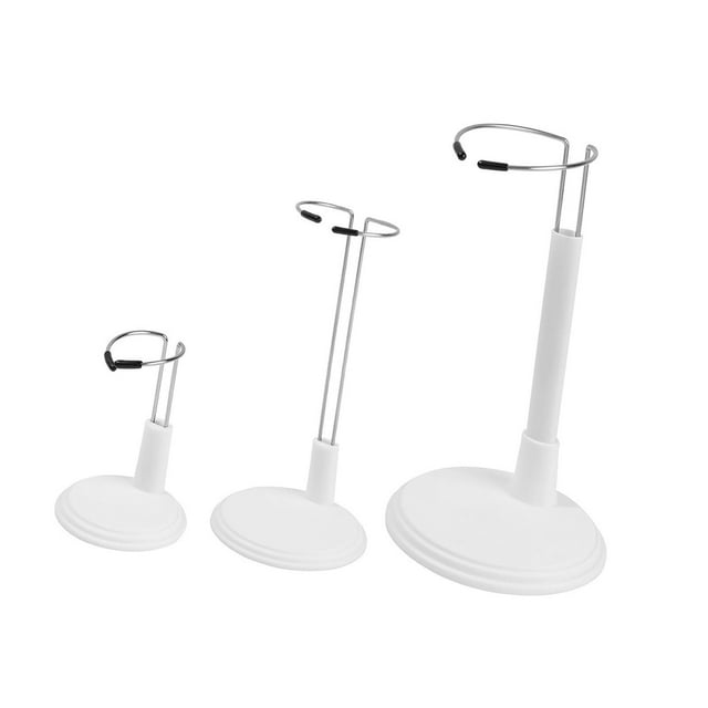 Siruishop 3 Pcs Supports de Poupée Réglables Présentoir de Poupée pour Collectionneurs Maison Boutique Blanc