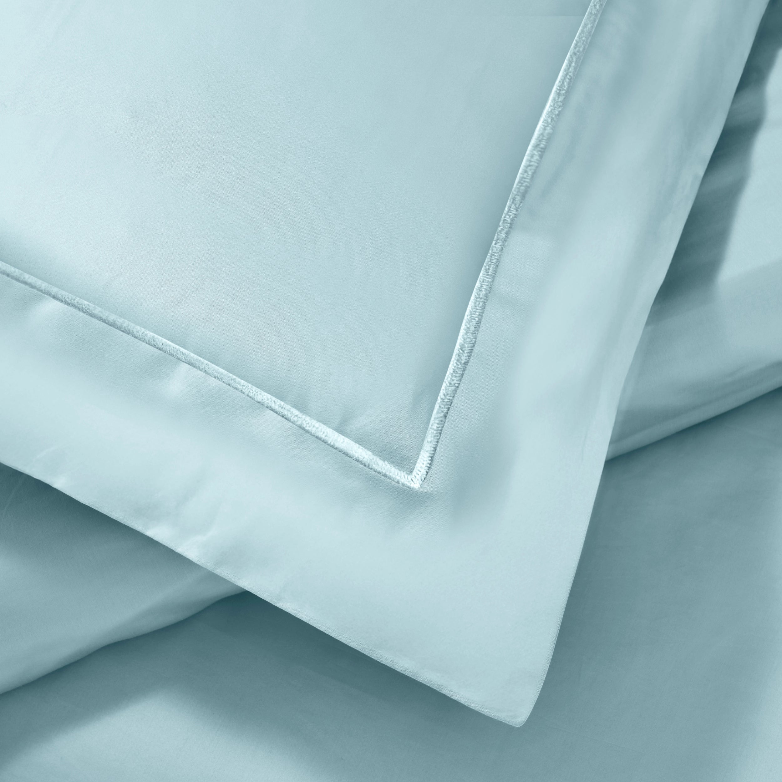 Superior Egyptian Cotton Embroidered 650 TC Duvet Cover Set, Full/ Queen, Baby Blue