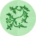 thumbnail image 1 of Ahgly Company Tapis Rond Lavable en Machine Intérieur Transitionnel Vert Menthe, 3 Pieds Rond, 1 of 7
