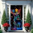 thumbnail image 5 of Festive Christmas Door Cover Decoration - Durable Door Hanging Tapestry, Vibrant Holiday Prints for Home Entrance, Party Decor & Christmas Celebrations, Easy To Hang Door, 70.8*35.4in, I, 5 of 9