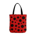 thumbnail image 2 of ASHLEIGH Funny Red Ladybug Ladybird Dots Washable Canvas Tote Bag Resuable Grocery Bags Shopping Bags Canvas Tote Bag Perfect for Crafting Decorating, 2 of 3