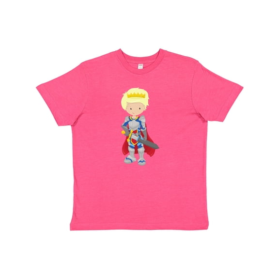 Inktastic Prince, King, Knight, Sword, Crown, Blond Hair Youth T-Shirt