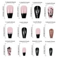 thumbnail image 3 of FSTDelivery Women Black Press on Nails,Medium Square Fake Nails with Glitter Butterfly,Acrylic Glossy Glue on Nails,Reusable Winter Xmas False Nails for Girls Holiday Daily Appointment Wear 24pcs, 3 of 6