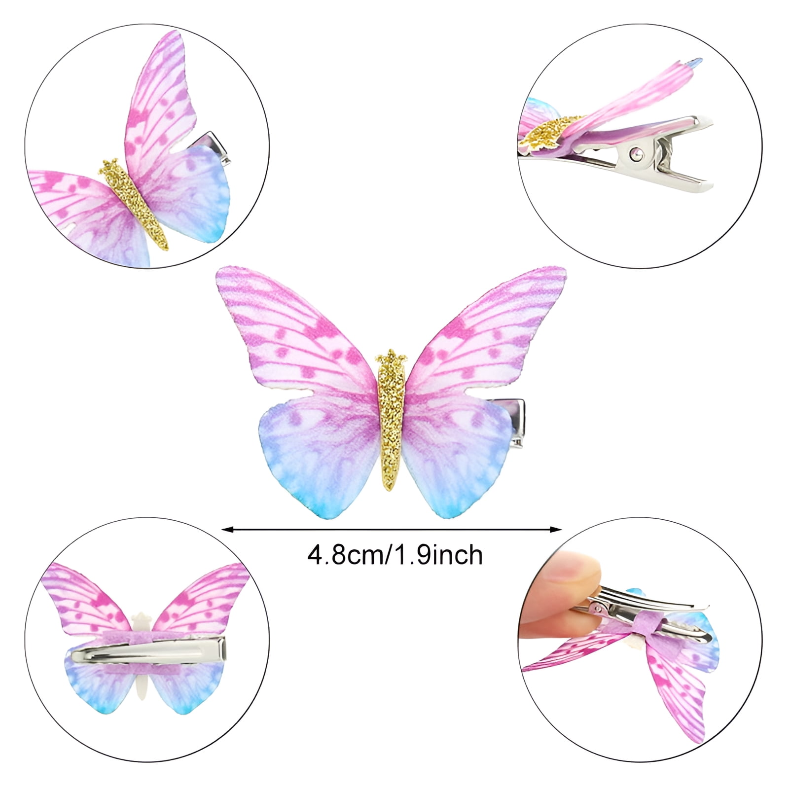 Qweryboo 18 Pcs Butterfly Hair Clips, Hair Snap Clips Barrettes for Baby Girls Hair Accessories (Fresh Styles)