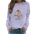 thumbnail image 4 of HOMBOM Light Up Sweatshirts for Women Crewneck Purple Christmas Holiday Pullover Graphic Adults Sweatshirt Xmas, 4 of 6