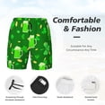 thumbnail image 3 of Naloa St Patrick's Day2 Print Men Swim Trunks with Compression Liner ,Board Shorts,Men's Swim Shorts with Drawstring and Elastic Waistband-3X-Large, 3 of 6