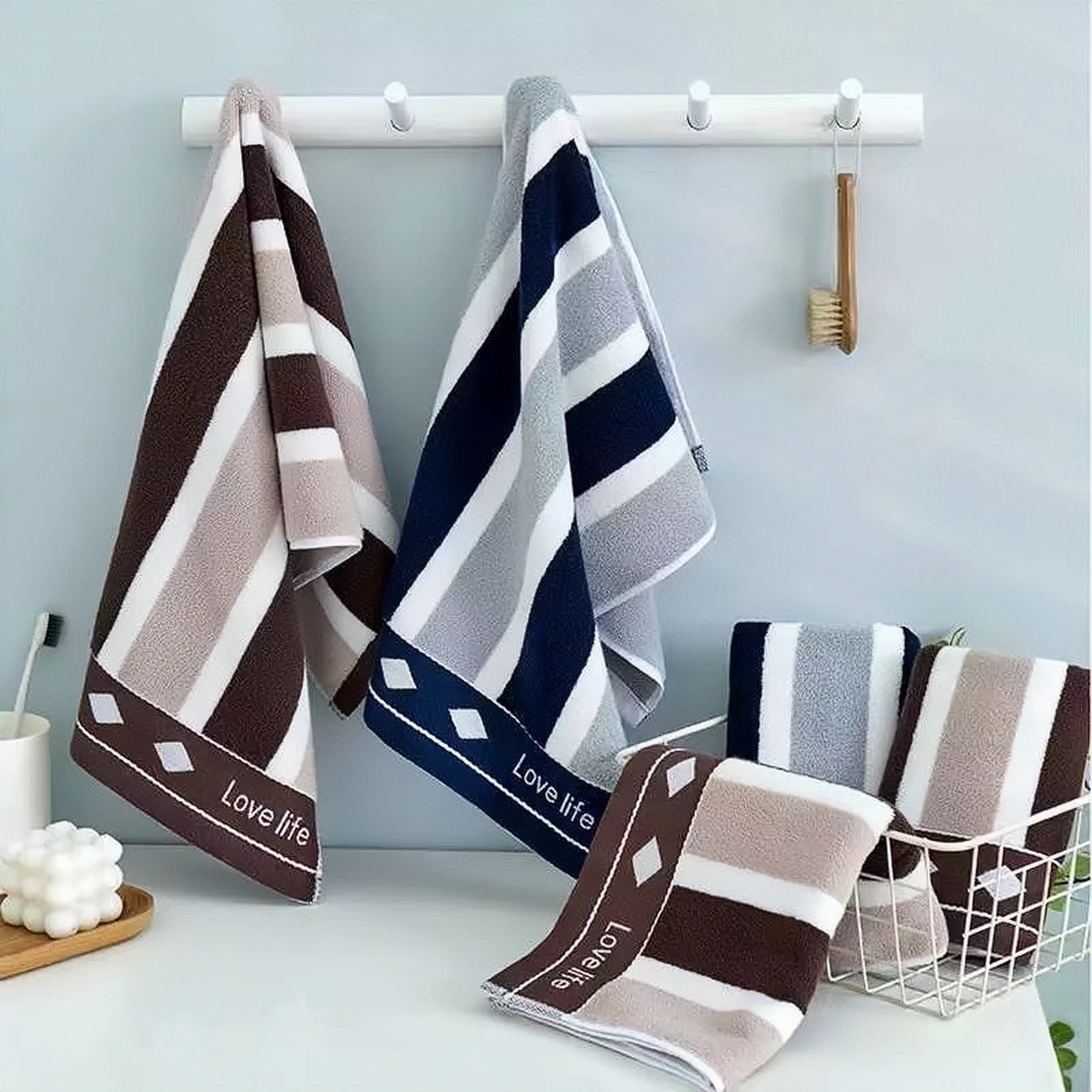 Zhuge 6pcs Bathroom Hand Towels, Home Soft Cotton Ultra-Soft 100% Cotton Hand Towel – Highly Absorbent for Shower, Pool, Spa, and Gym 13.78x29.53inch (blue)
