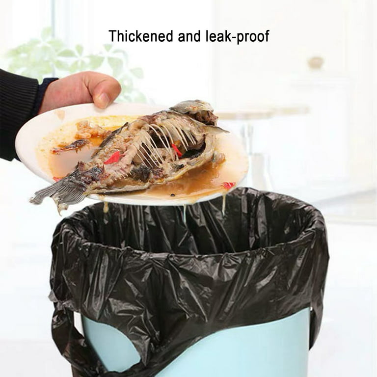 Heavy Duty 8 Gallon Drawstring Trash Bags 100 Count Black Thickened Medium  Size Plastic Garbage Bags Unscented for Kitchen Bathroom