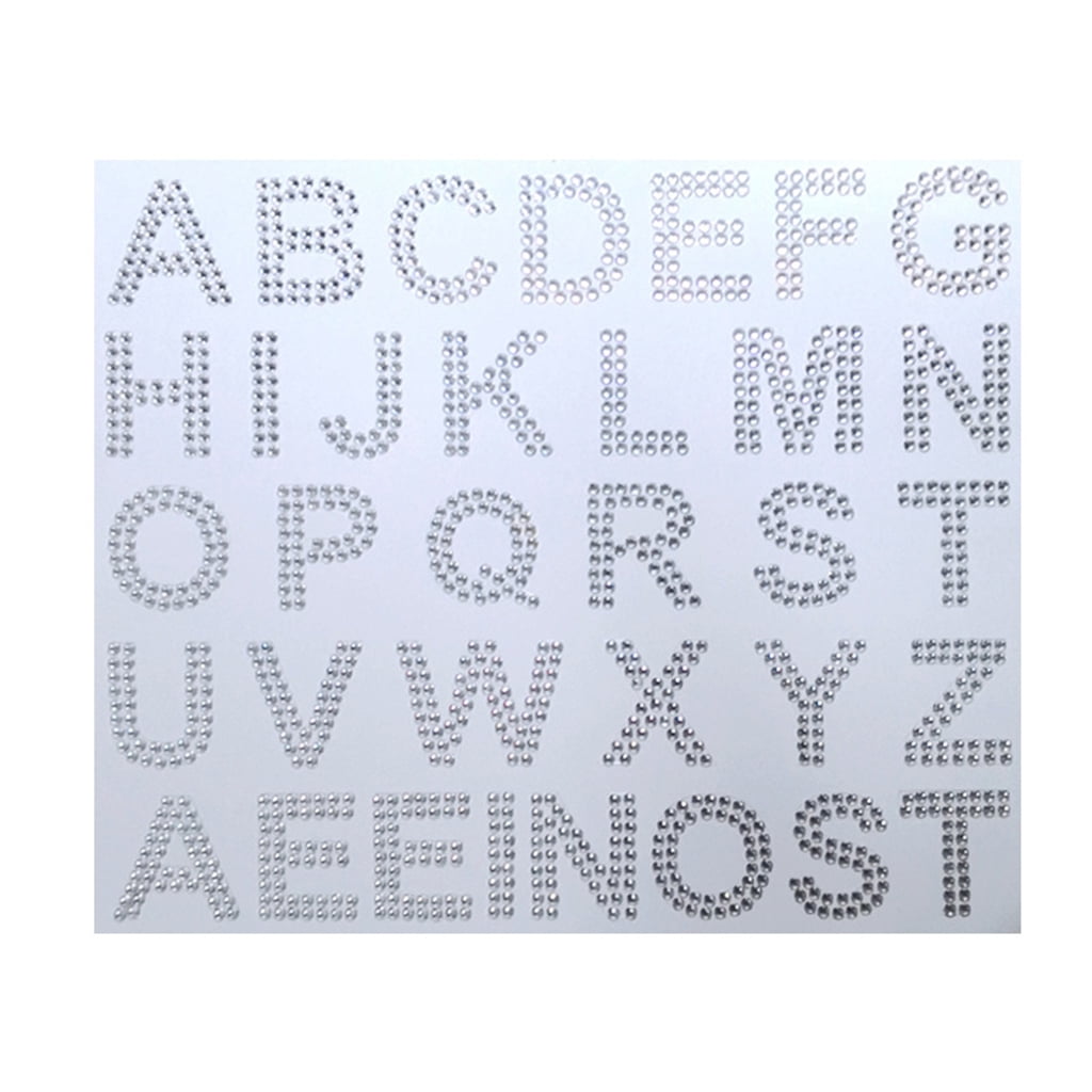 37 Pieces Rhinestone Letter Stickers Large Glitter Alphabet Stickers Number  Crystal Self Adhesive Stickers Iron on Letters for Clothing Art Crafts DIY  Decors (Rose Gold, White) 