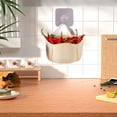 thumbnail image 7 of XYAIYT Set of 3 Wall Mounted Plastic Hanging Baskets for Kitchen Fruit and Vegetable Storage Organizer with Transparent Hooks, 7 of 7