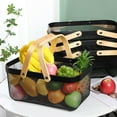 thumbnail image 5 of Black Mesh Storage Basket with Wooden Handle,Multi-Functional Picking Baskets,Garden Harvest Basket,Kitchen Metal Mesh Gathering Basket, for Vegetables Fruit Egg, 5 of 7