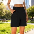 thumbnail image 3 of MLCDZ Bermuda Shorts Womens Golf Shorts Pull On Inseam Mid Rise Stretch Shorts With Pockets Comfort Lightweight Hiking work Dressy Short Pants, 3 of 10