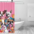 thumbnail image 2 of Shower Curtain, Cool French Bulldog No.104 Waterproof Fabric Plastic Shower Curtain, Drying Fast Bathroom Curtain with 9 Buttonholes, Ruffle Shower Curtain 60x72in, 2 of 8