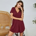 thumbnail image 2 of Women's Cotton Short Sleeve V Neck Nightgown Sleepwear Pajamas, 2 of 5