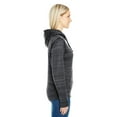 thumbnail image 3 of Ladies' Odyssey Striped Poly Fleece Lapover Hood - GRANITE STRIPE - S, 3 of 3