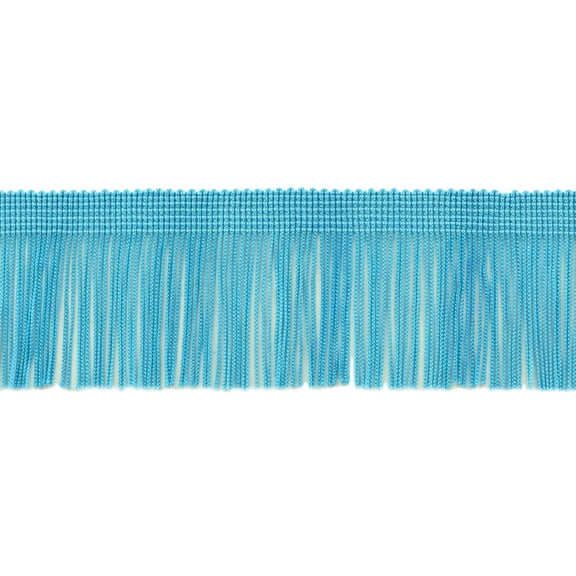 2" (5cm) Chainette Fringe Trim # CF02,, Turquoise Blue #04 (Dark Sky Blue) Sold By The Yard (36"/3 ft/0.9m)