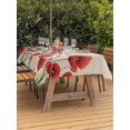thumbnail image 3 of Outdoor Tablecloth with Umbrella Hole for Patio/Picnic/Party/Camping, Red Poppy Waterproof Table Cloth Rectangle Table Cover Washable, Spring Summer Farmhouse Flowers Rustic Burlap (54"x 80"), 3 of 8