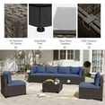 thumbnail image 3 of LAUSAINT HOME 7 Pieces Patio Conversation Set, Outdoor Sectionals with 6 Chairs and 1 Coffee Table, Blue Cushions, 3 of 7