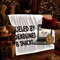 thumbnail image 3 of Fueled by Deadlines and Snacks Laptop Cookie, Hand Painted Cartoon Style for Office Workers, White Funny Work Scene and Birthday Gift, Cozy Flannel Blanket for Bedroom and Office, Home Decor, 3 of 9