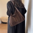 thumbnail image 5 of Suede Shoulder Tote Bag for Women Elegant Slouchy Purse with Roomy Interior Ideal Work and Daily Use, 5 of 6
