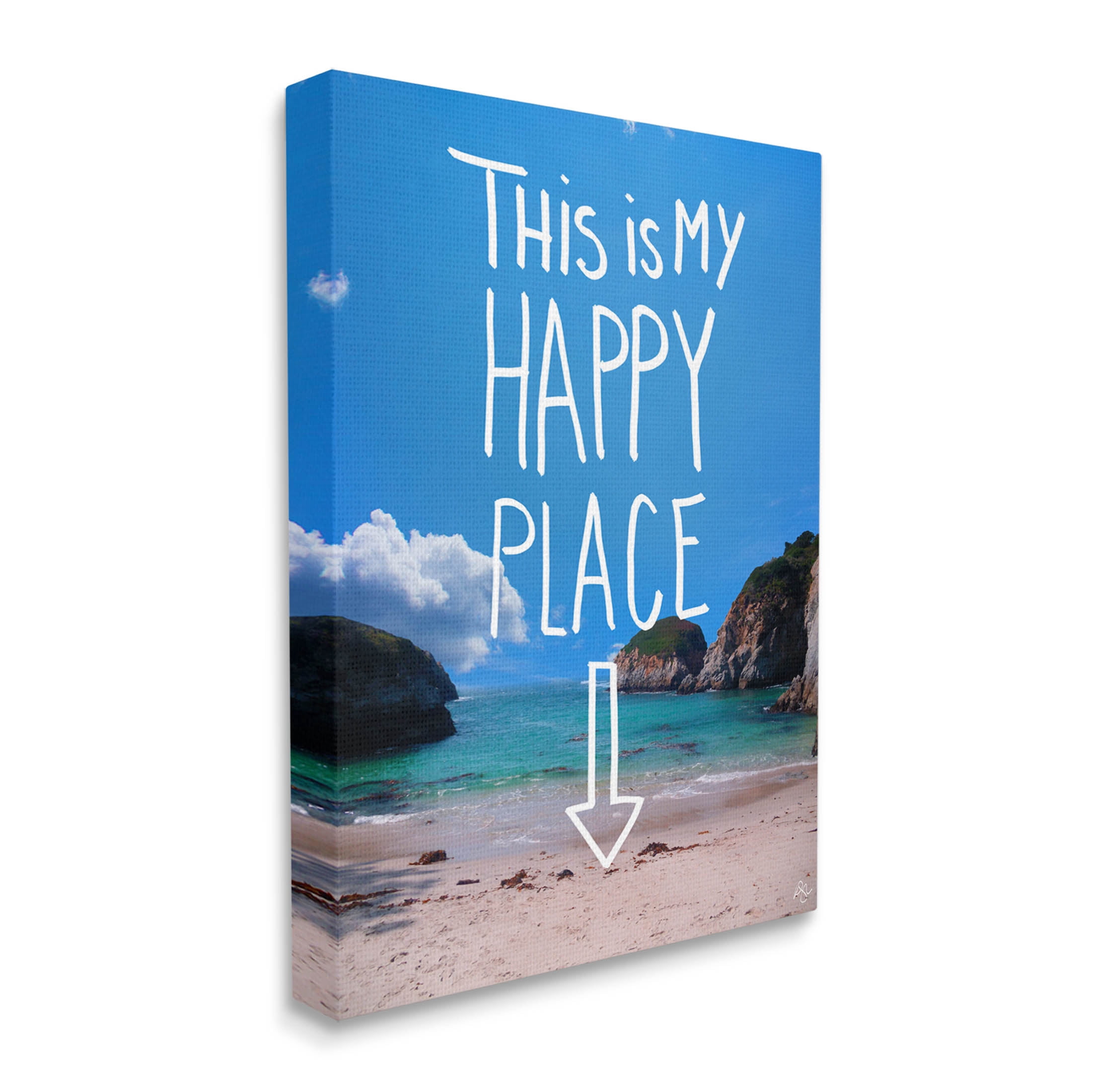 Stupell Industries My Happy Place Summer Beach Graphic Art Gallery Wrapped Canvas Print Wall Art, Design by K. Kaufman