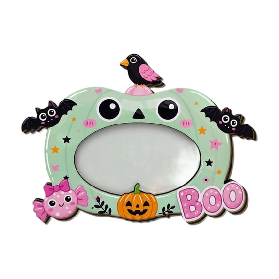 Picture Frame Pumpkin Shaped Wood Single Photo Frame Halloween Home Decor for Tabletop and Wall Display