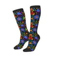 thumbnail image 2 of Fotbe Colorful Floral print Women's Men's Novelty Crew Socks Cotton Socks Knee High Socks for Walking,Running,Nurses,Pregnancy, 2 of 9