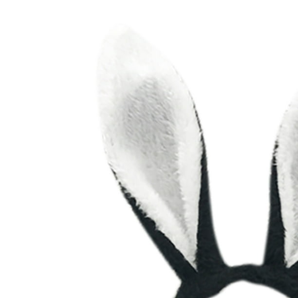 Diademas para Cosplay con orejas de conejo de Pascua para mujeres y niñas (negro + blanco)