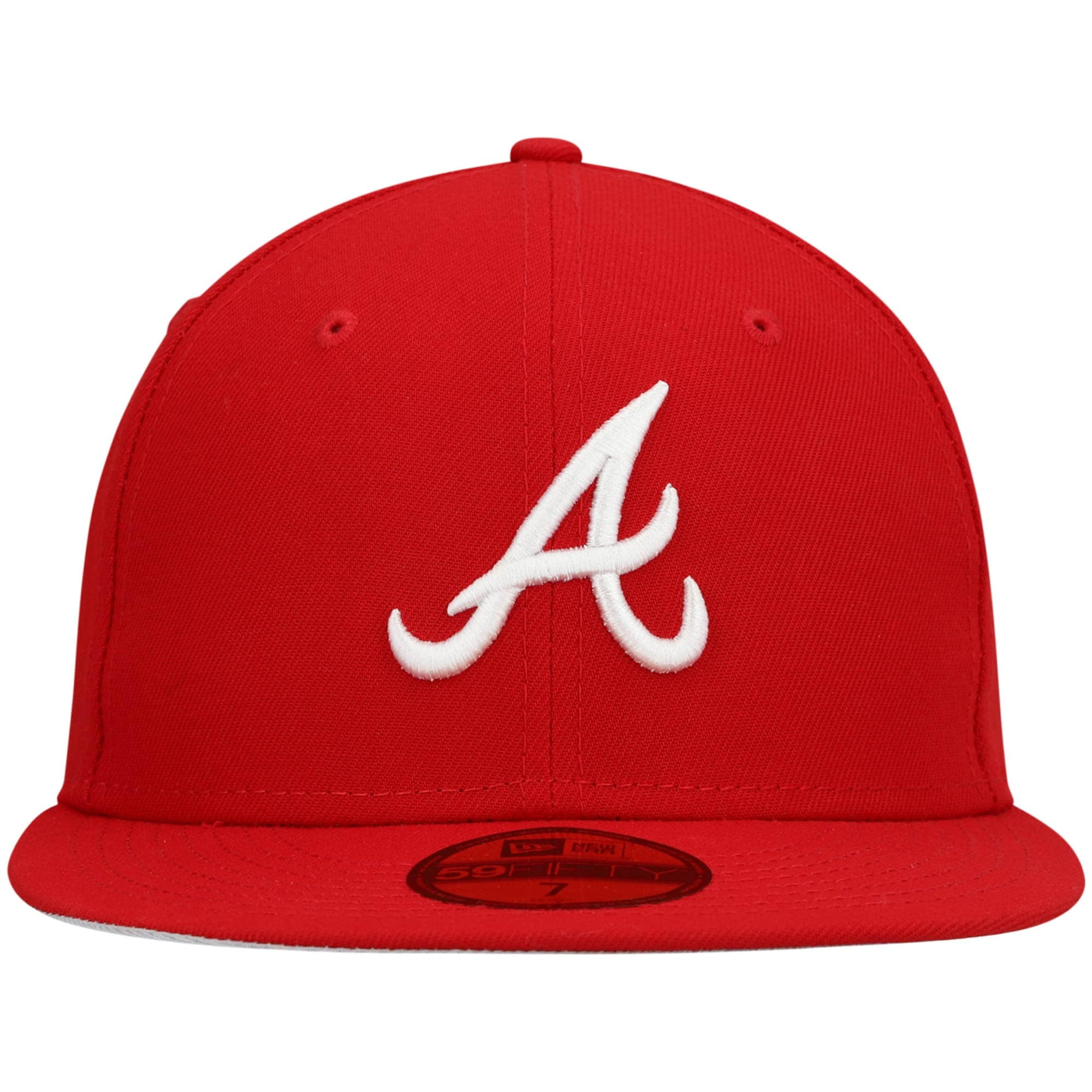 Shop New Era 59Fifty Atlanta Braves Red Under Fitted Hat 70647879