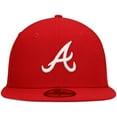 thumbnail image 2 of Men's New Era Red Atlanta Braves White Logo 59FIFTY Fitted Hat, 2 of 5
