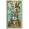 Pewter Saint St Sebastian Medal with Laminated Holy Card, 1 1/16 Inch