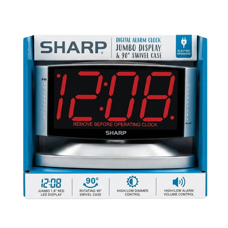 Sharp Digital Alarm Clock With Swivel Base, Red LED Display photo 4